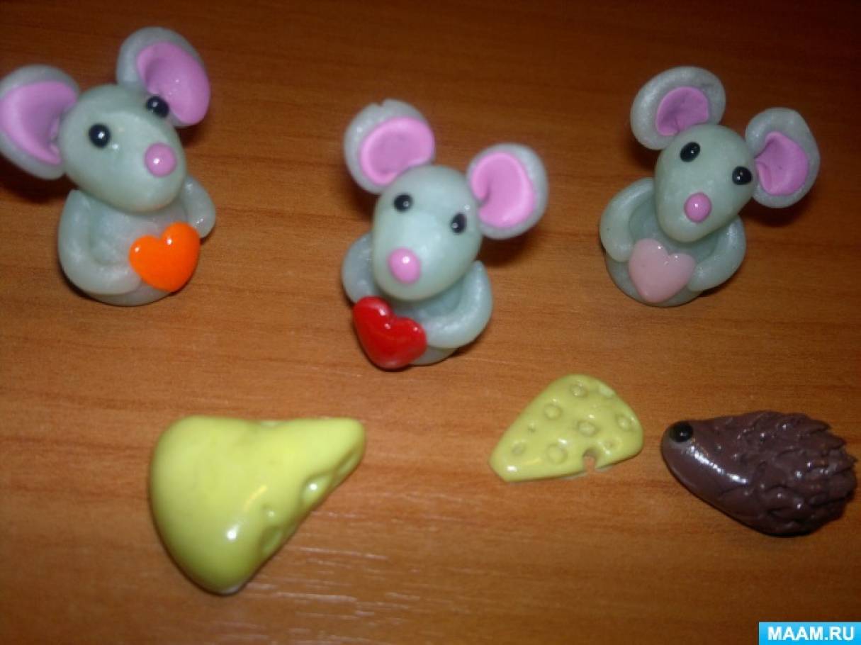 Олена Гусарова   Мишки-малятка з полімерної глини   Мої мишки-малятка з полімерної глини