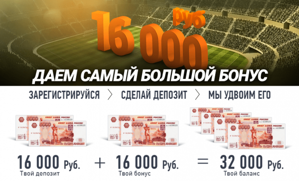 Наприклад, БК «   Вінлайн   »Дарує до 16 000 рублів за перше поповнення рахунку