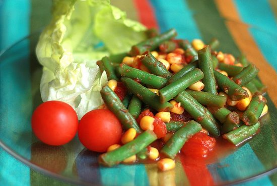 Зелена квасоля з кукурудзою
